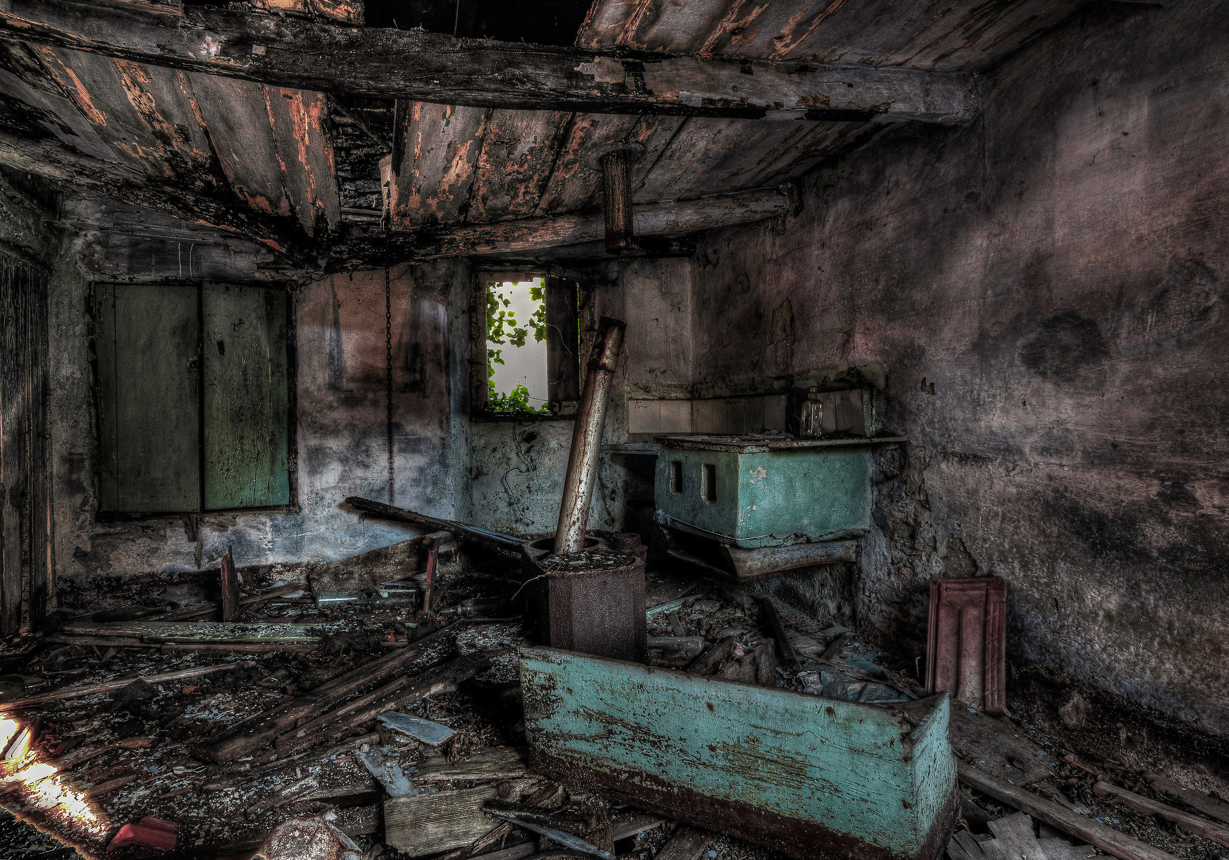 Buse '(Ge) abandoned village ... the room heater...