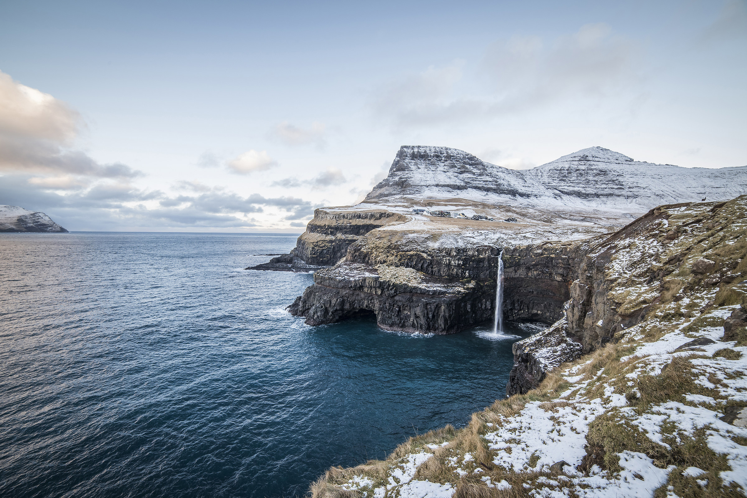 The cascade of Gasadalur, Faroe Islands...