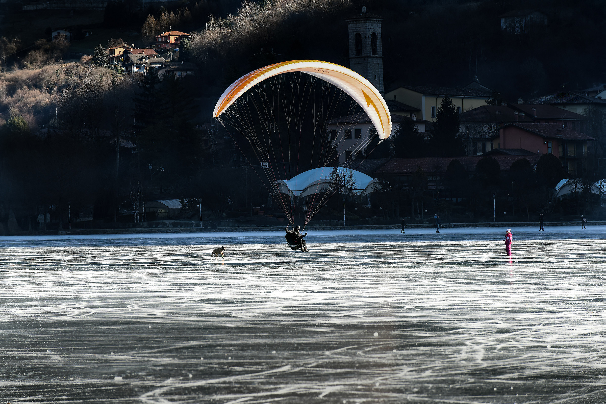 landing on the ice .......