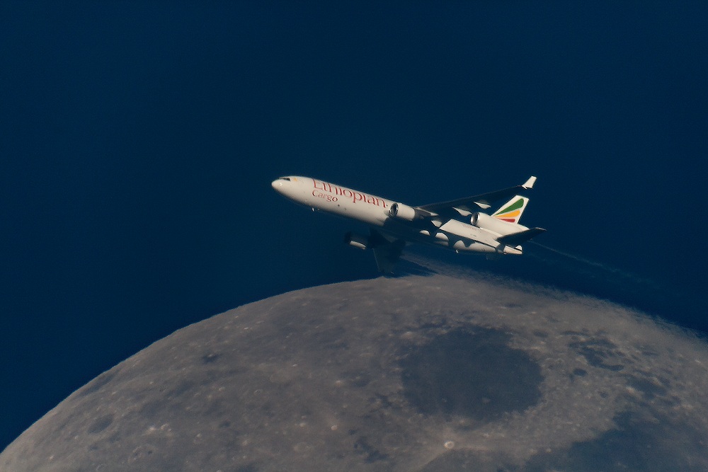 Flying to the moon...