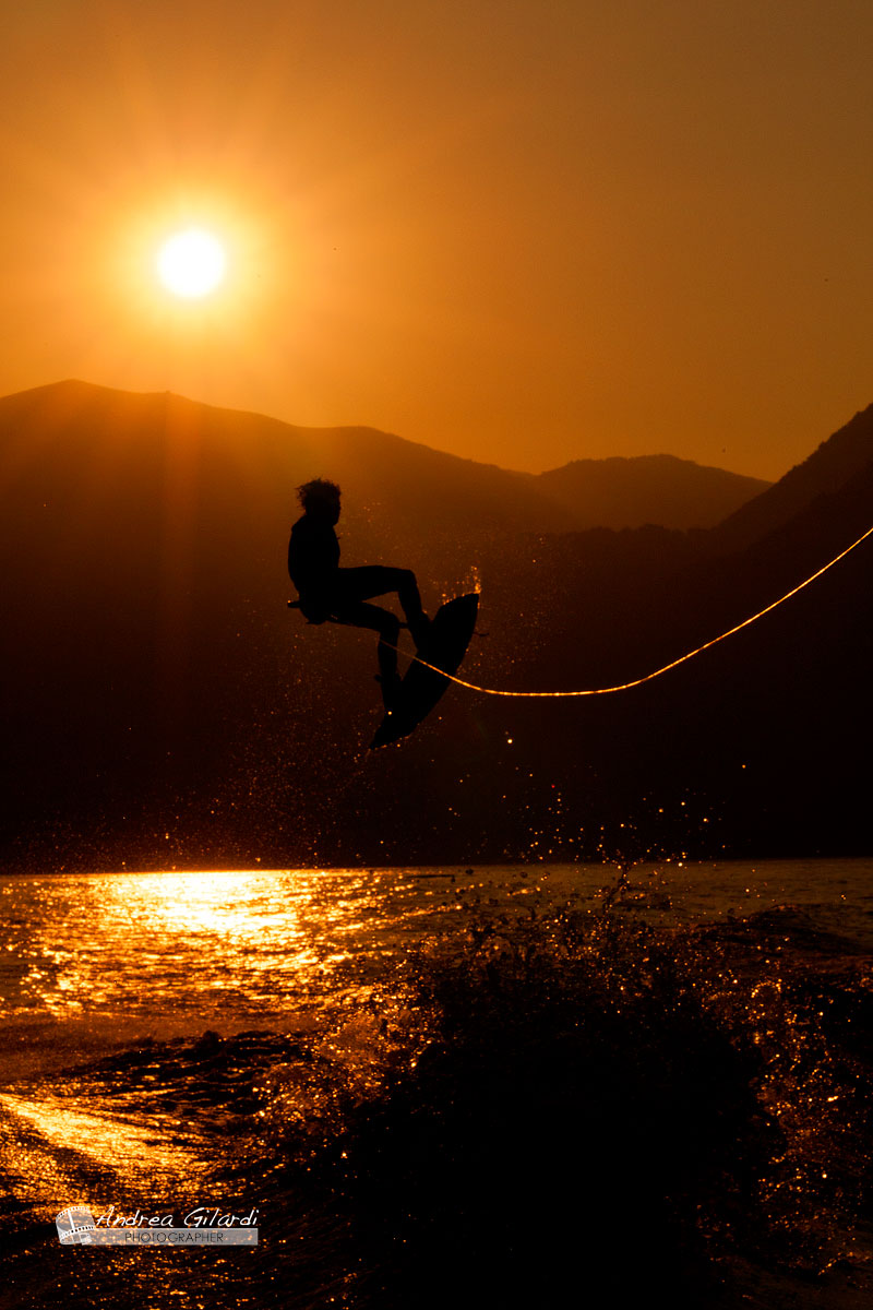 Wakeboarding at sunset...