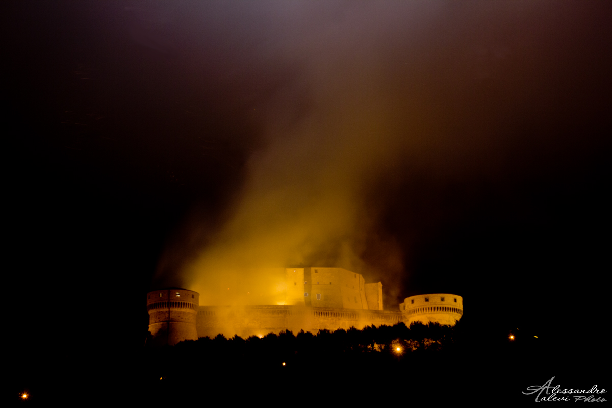 The fortress in smoke...