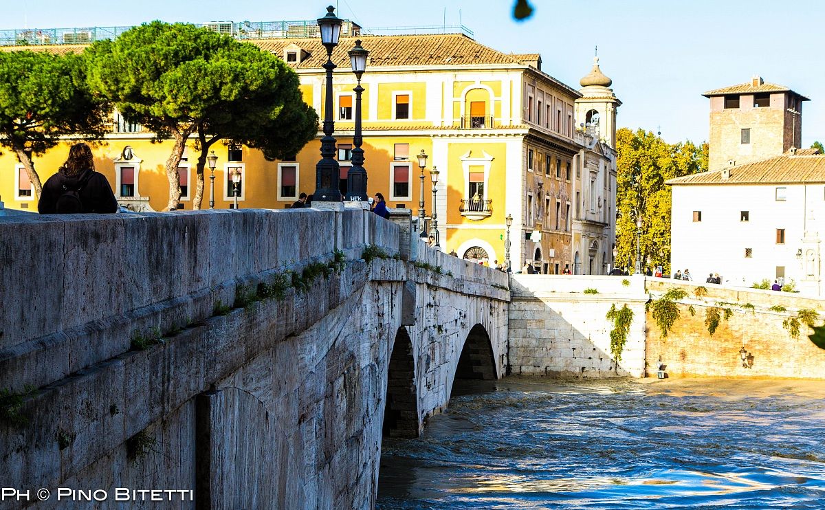 Tiber Island in the middle of the Tiber and...