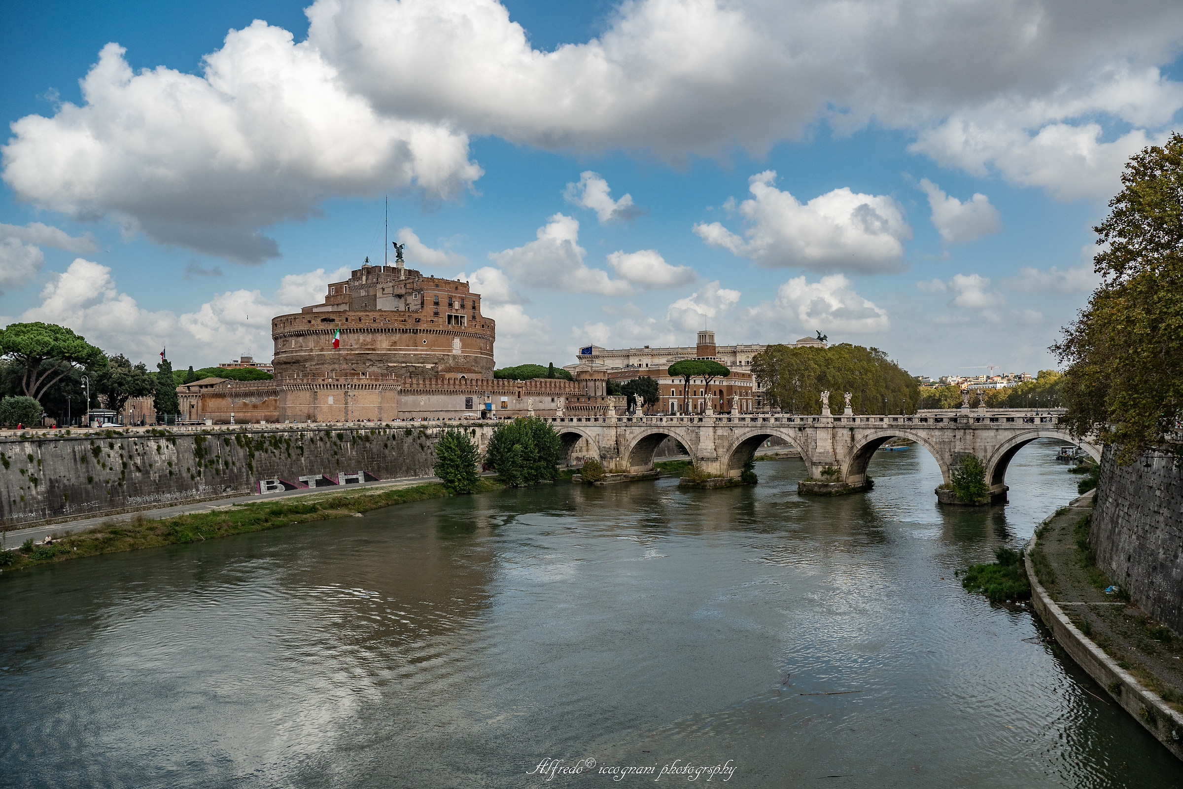 Bridge of Castel Sant'Angelo on the side of St. Peter's...