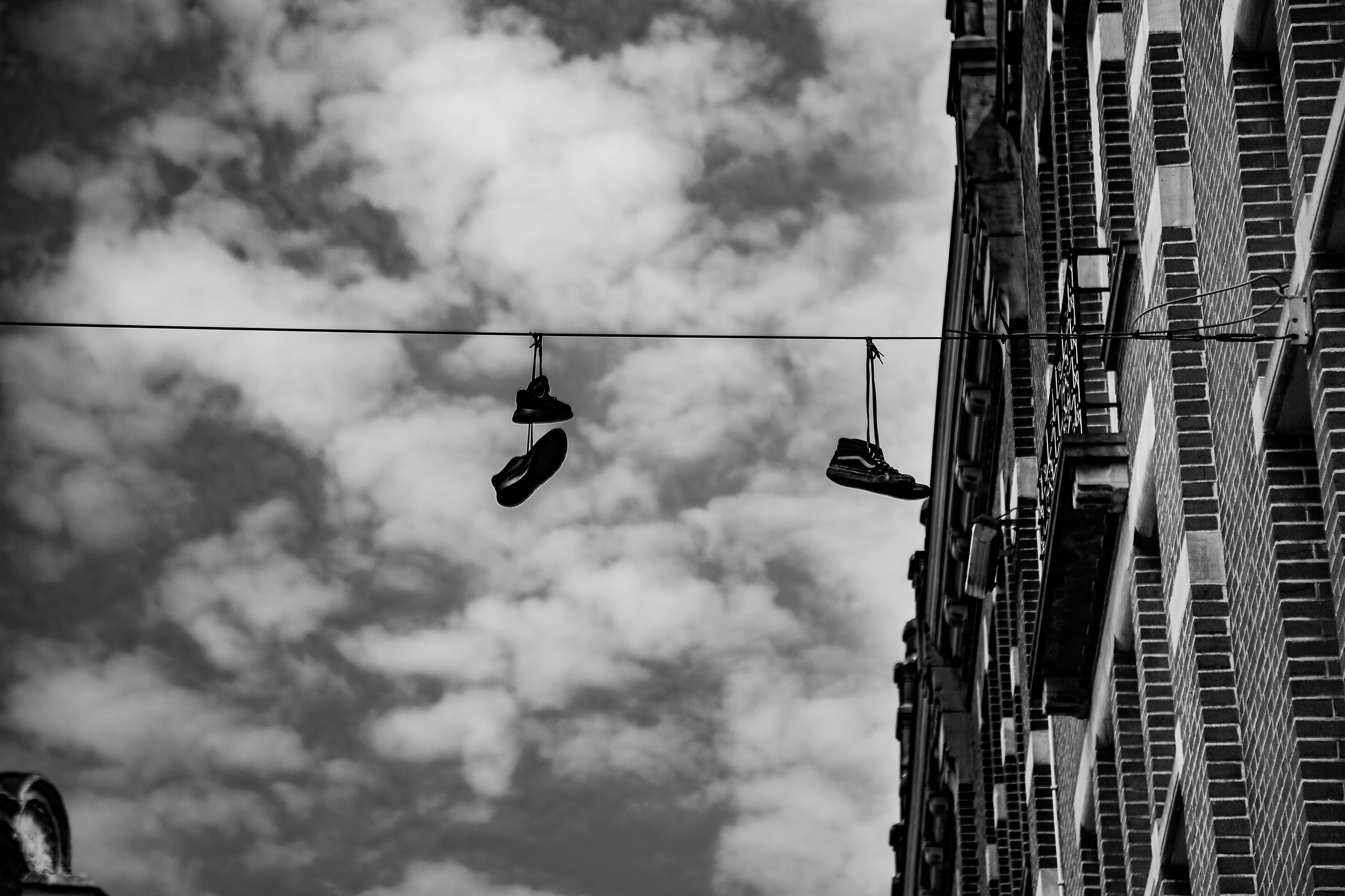 Hanging shoes...