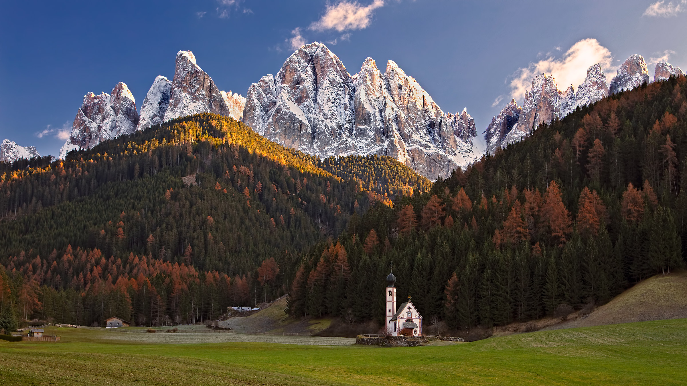 Iconic image of the Val di Funes: the Church of Sa...
