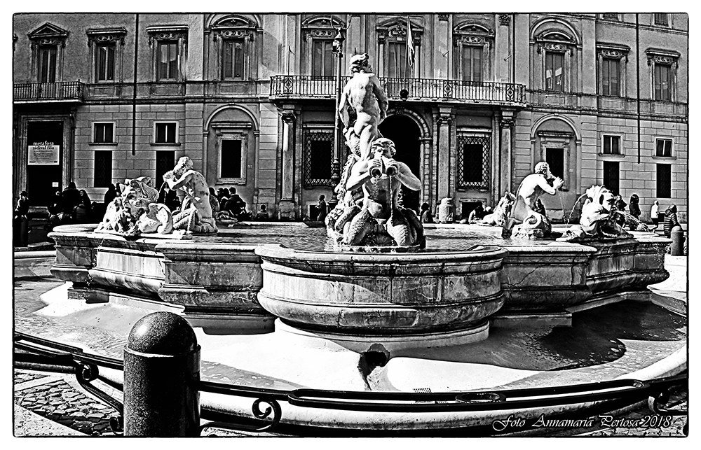 The fountain of the Moor in Piazza Navona...