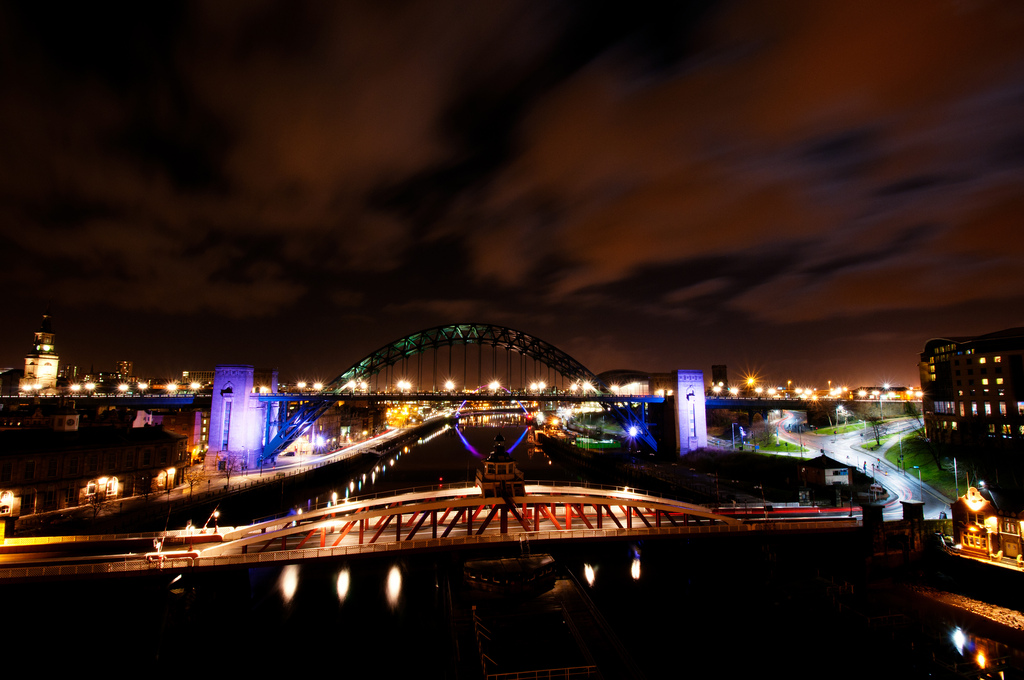 Tutti i ponti di Newcastle - Ripresa dall`High Level...