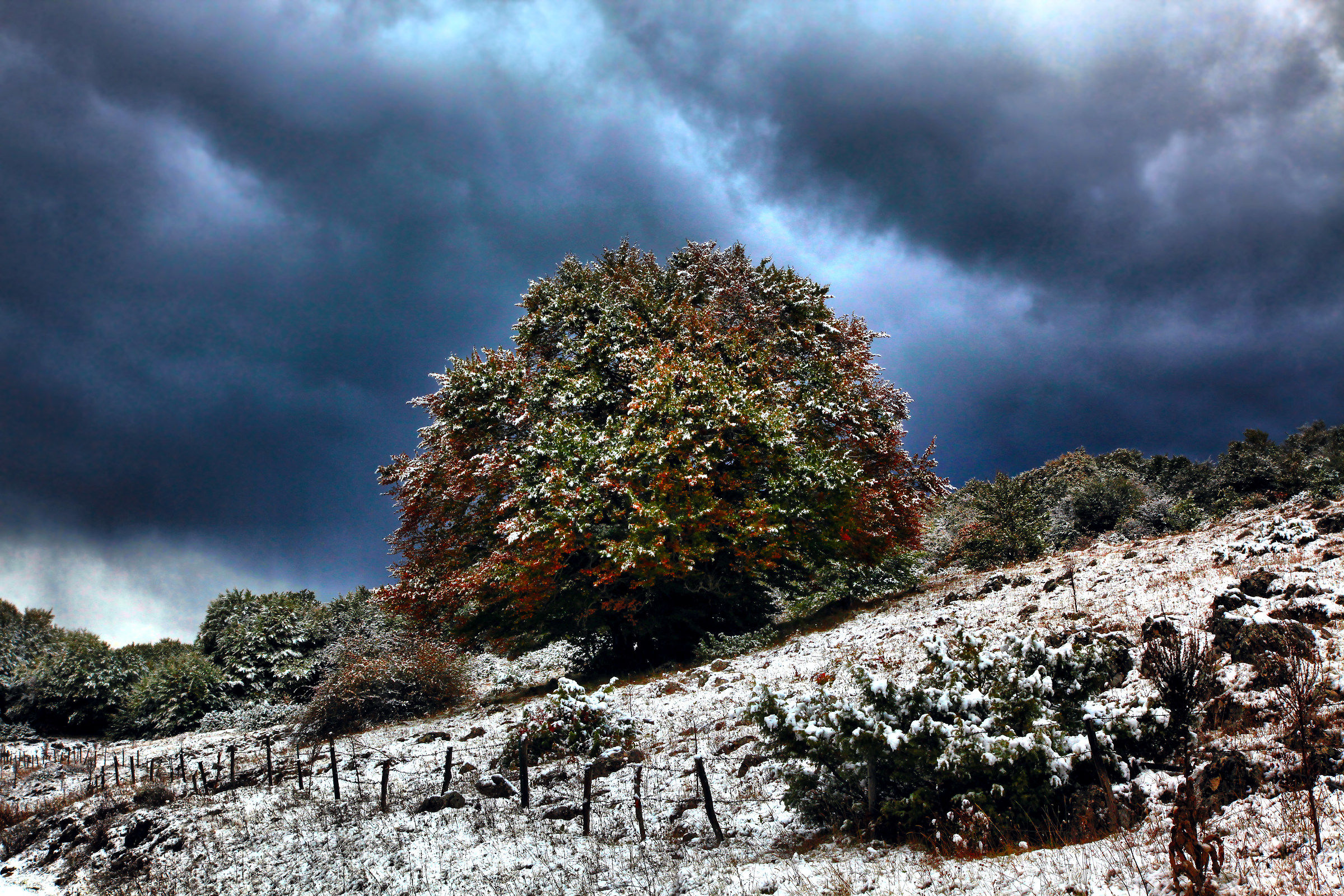 First snow on Sirente...