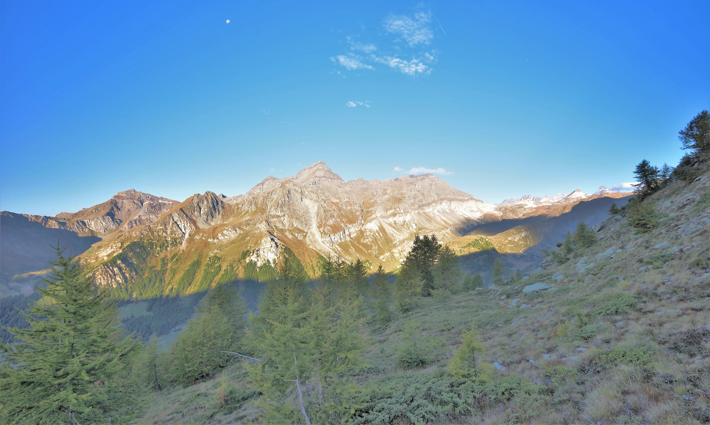 Stop before climbing the steeper slope...
