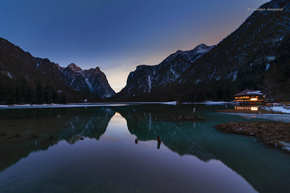 The blue Hour at Toblach Lake...