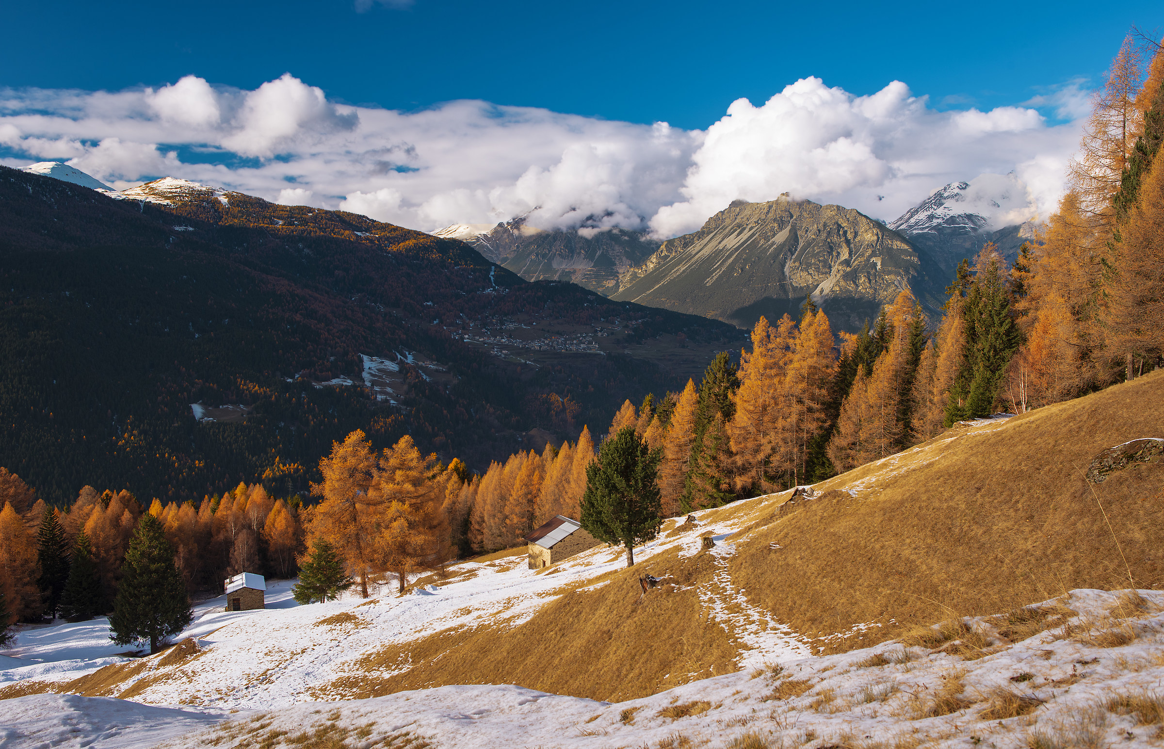 Autumnal colors above Bormio...