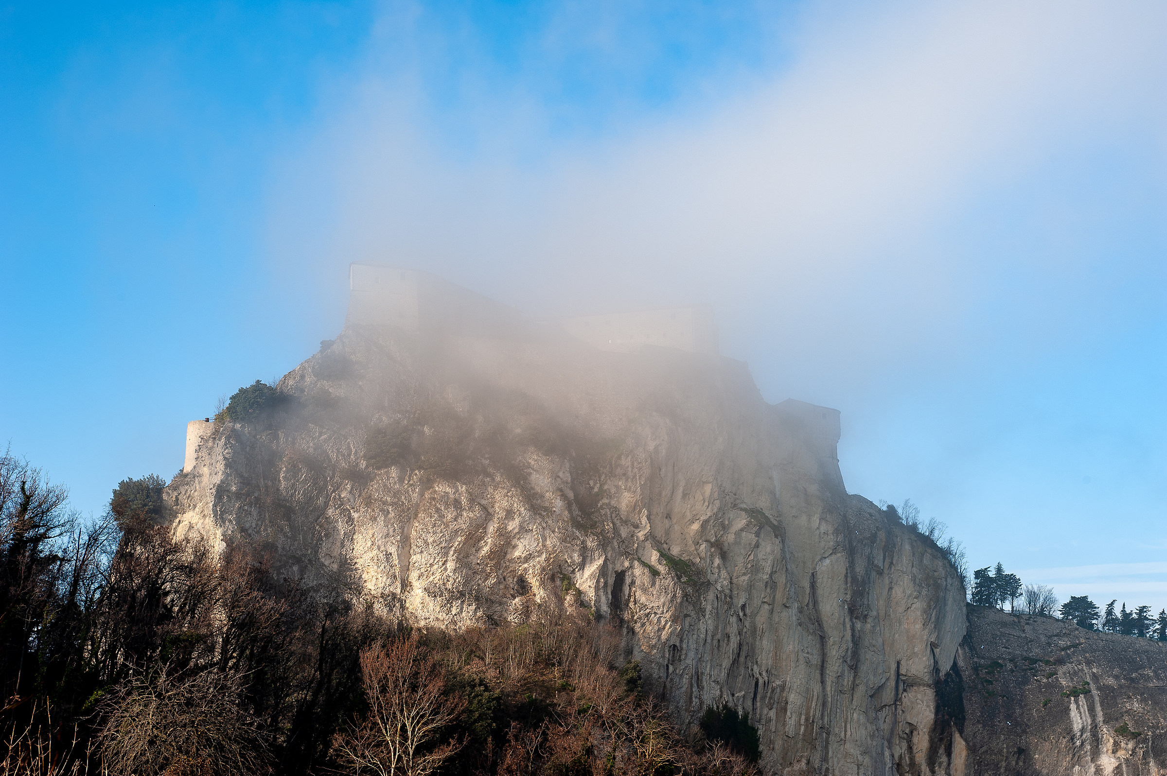 In the fog: Fortress of San Leo...