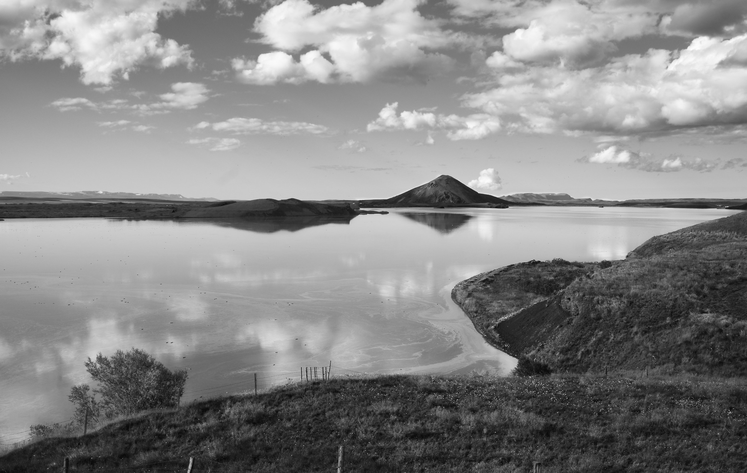 Iceland - Myvatn Lake B/N...