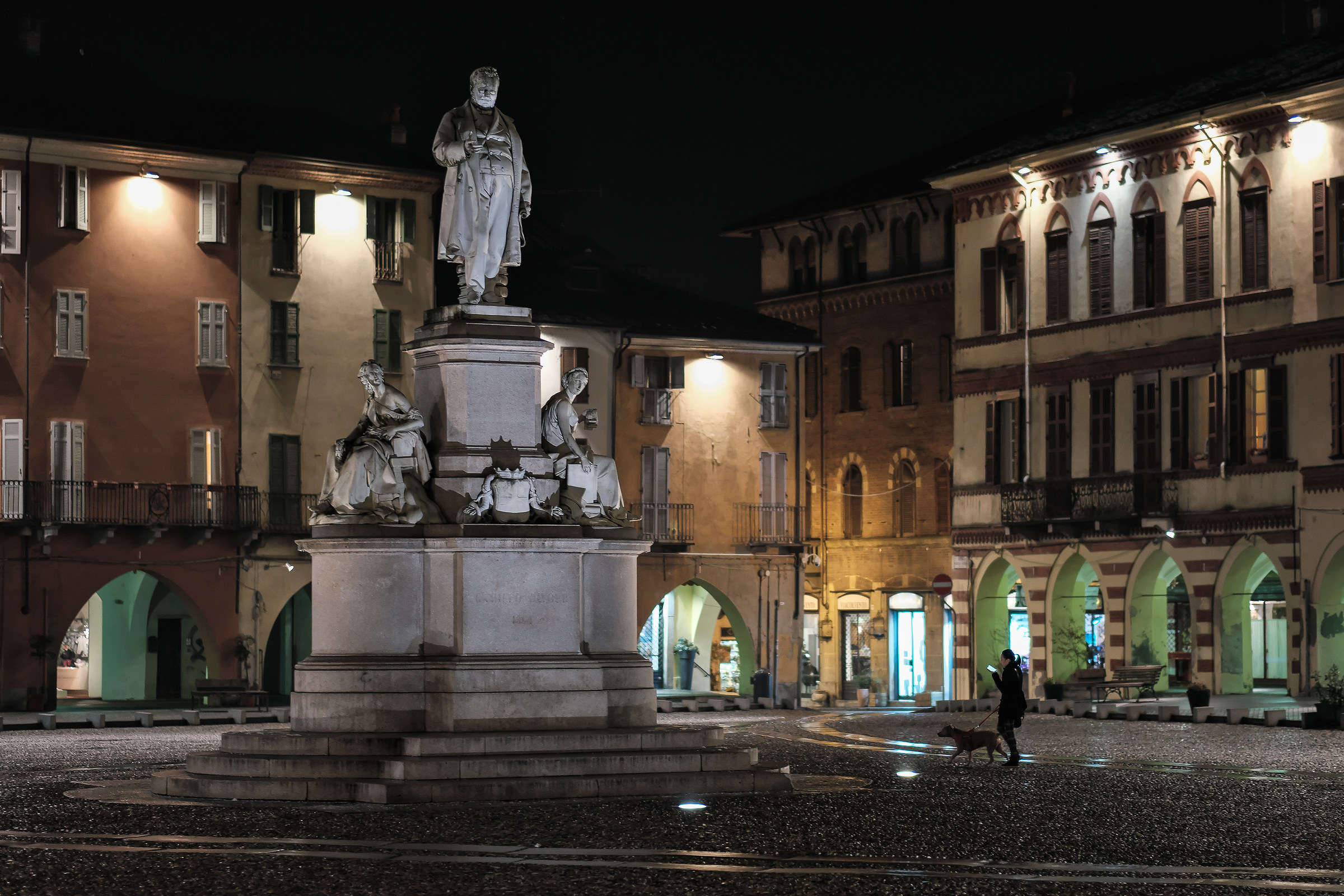Vercelli, Piazza Cavour in the evening....