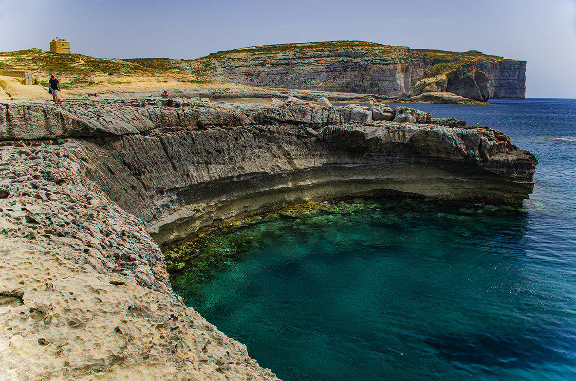 Linea costiera sull'isola di Gozo, Malta...