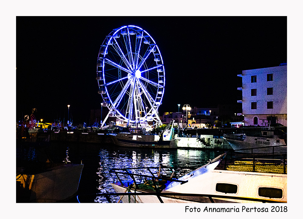 The Ferris wheel at the port of Monopoli...
