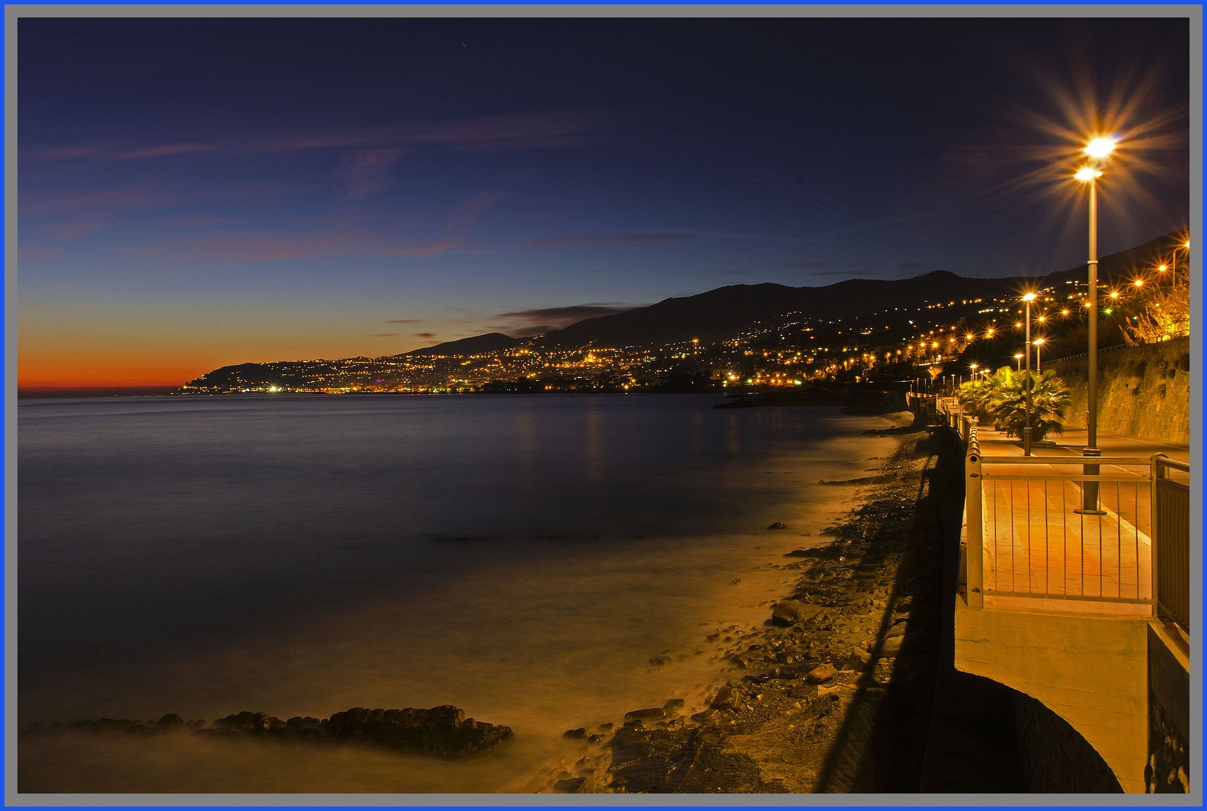 Sunset over Sanremo...