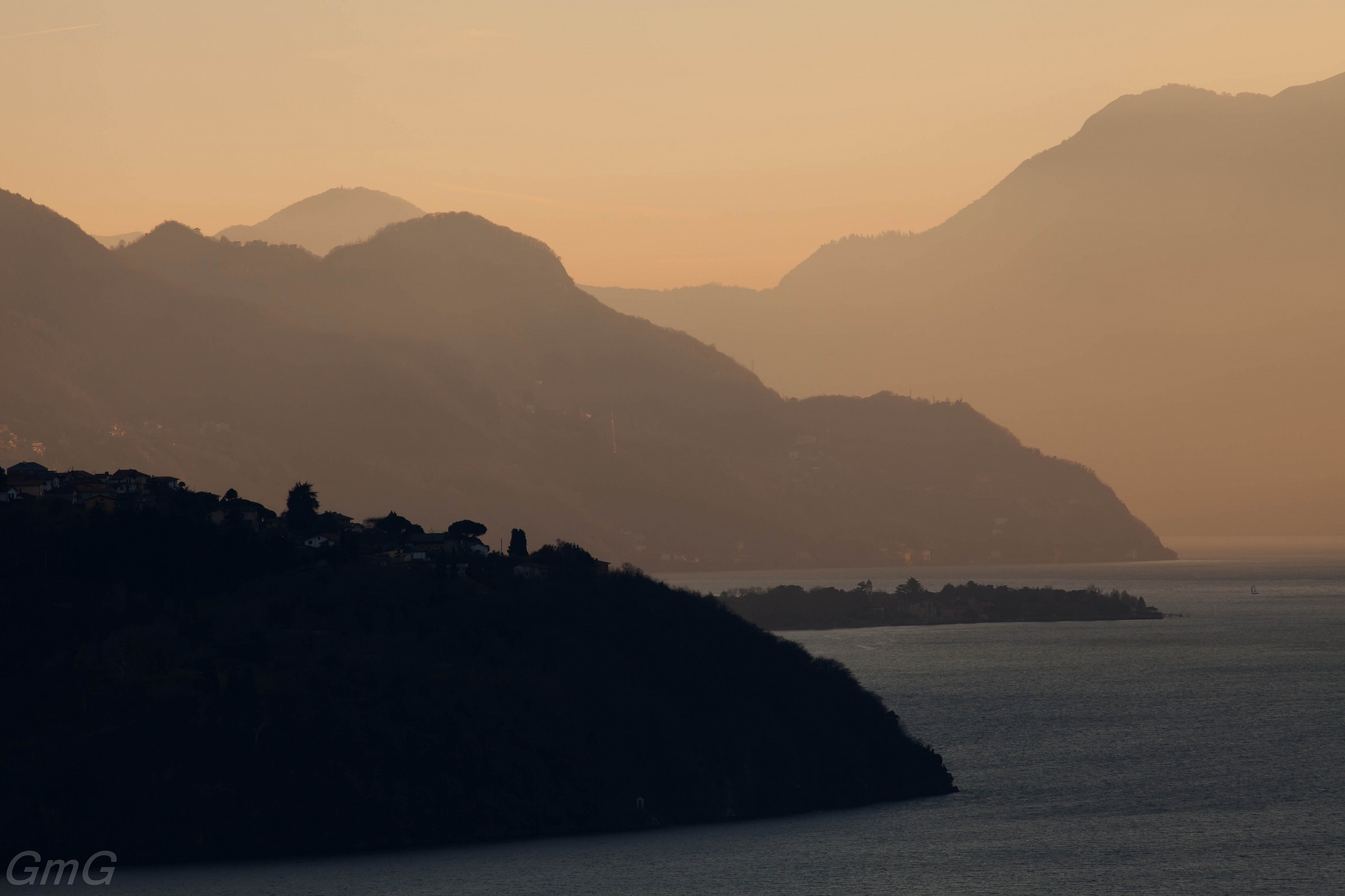 Sunset on-One arm of Lake Como-02...