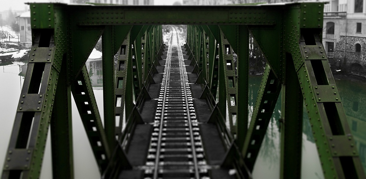 Ivrea - railway bridge over the Dora Baltea...