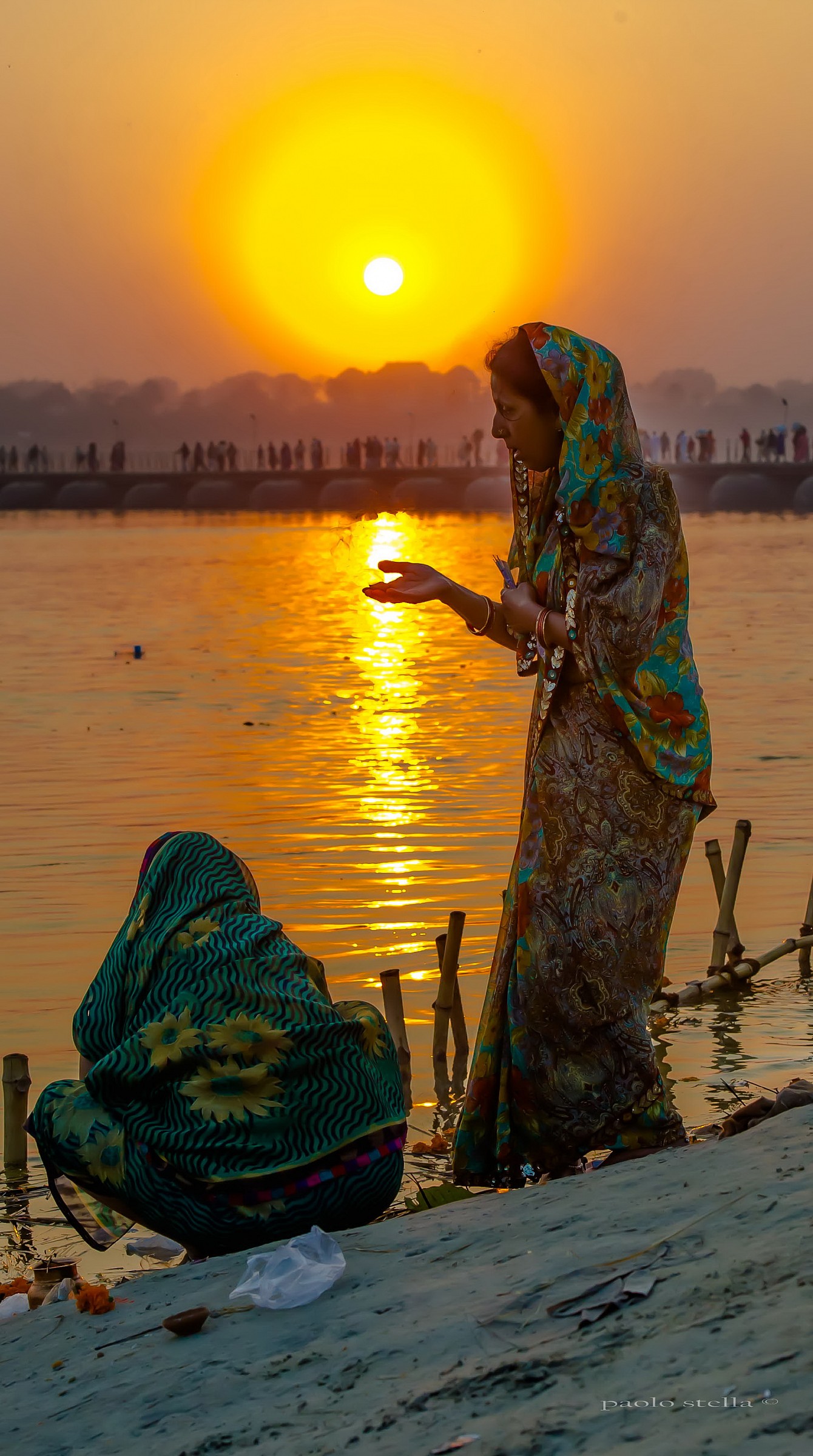 reflections at sunset on the Ganges...