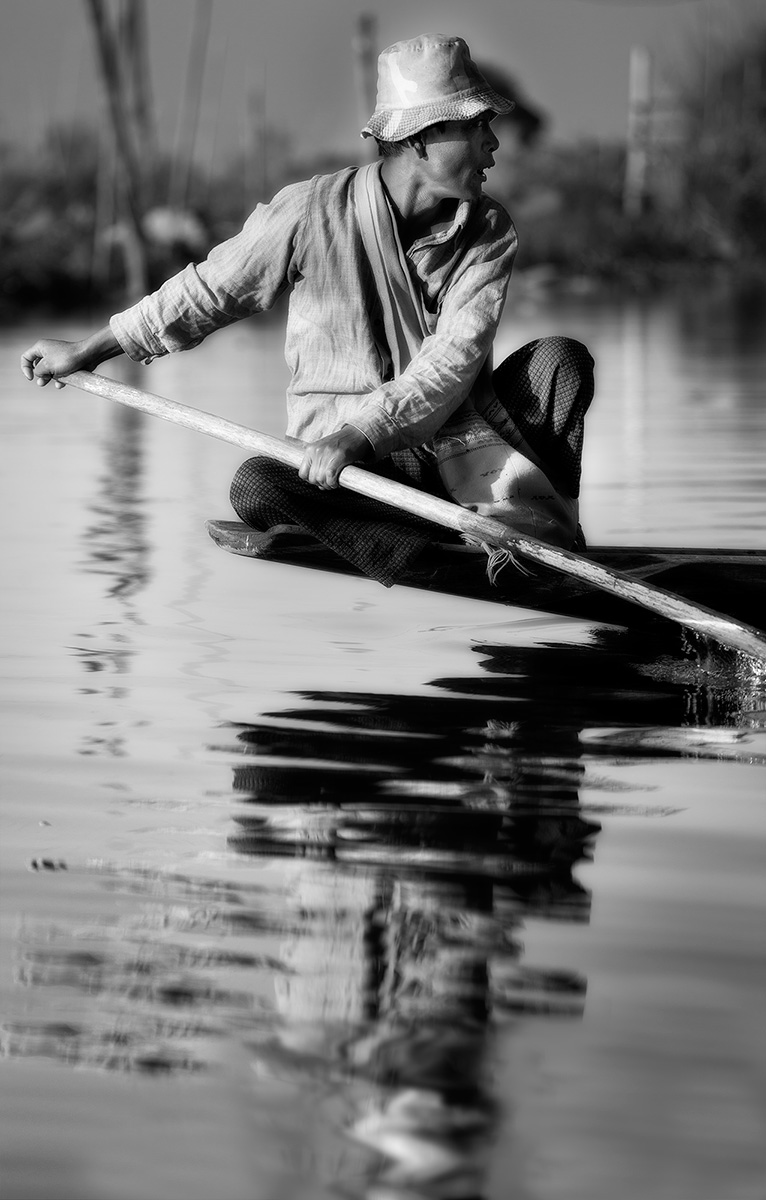 The oarsman...
