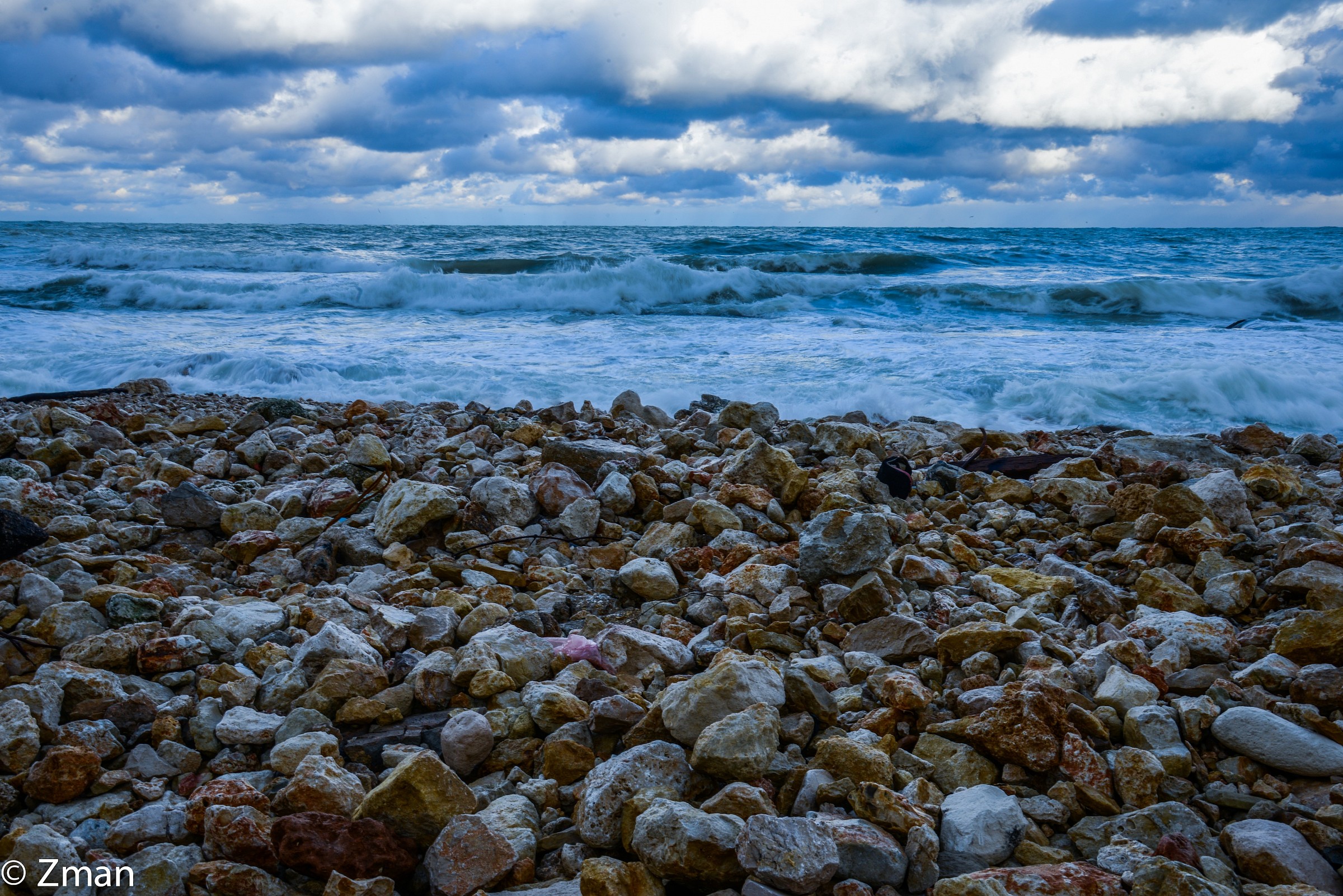 Rocks,waves and clouds...