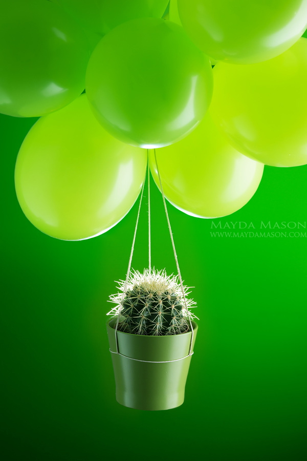 green balloons...