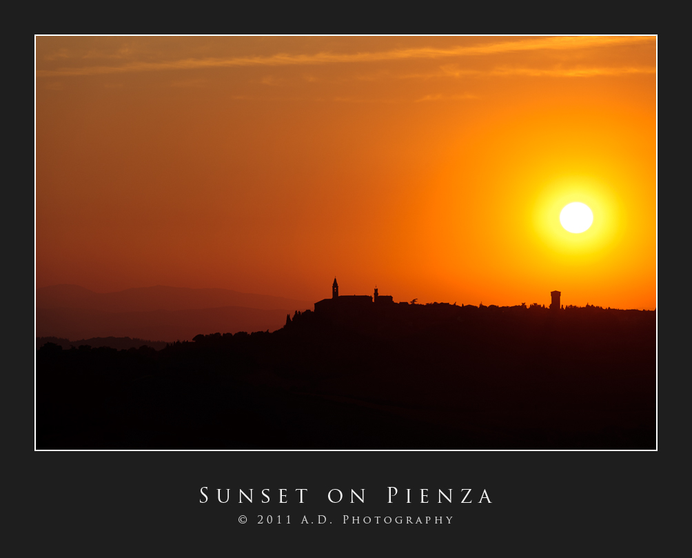 Sunset on Pienza...