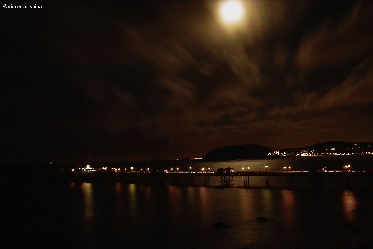 Night view of the pier. North Wales...