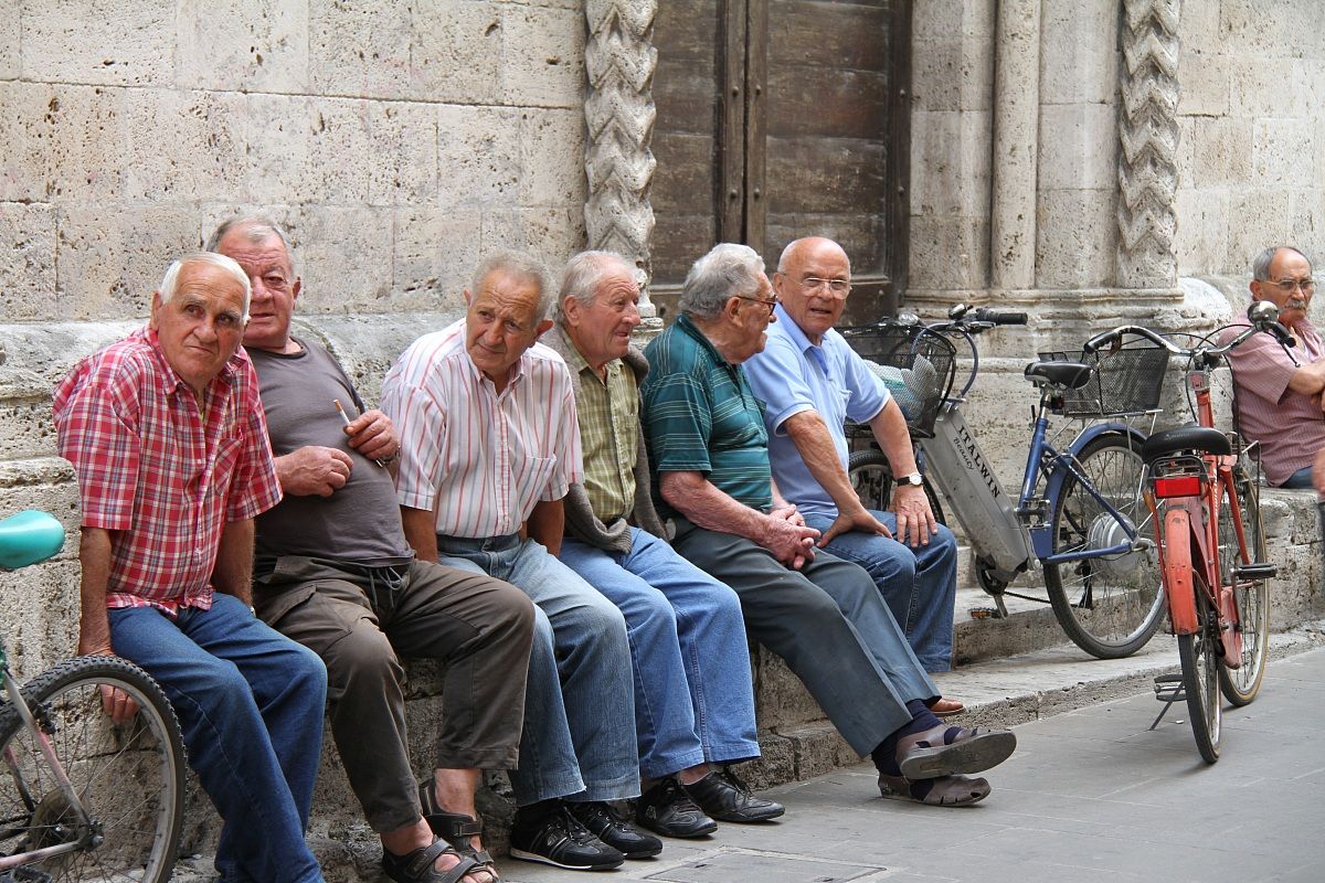 At the bar below the church ......