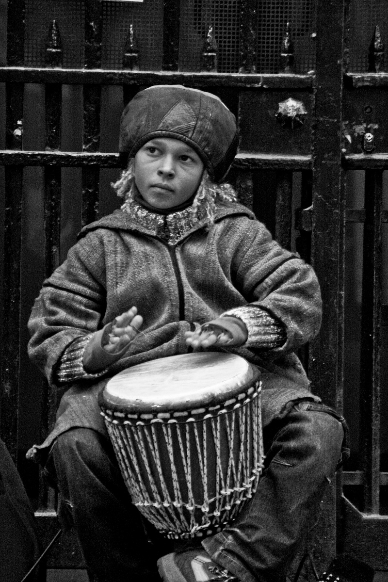 the drummer, a boy in Covent Garden...