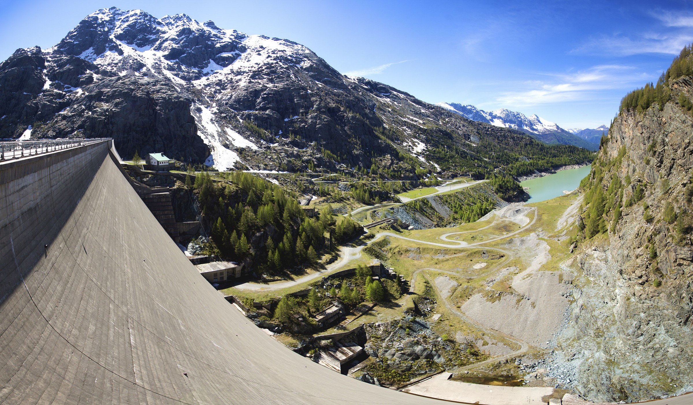 Panorama from the dam of the Gavia...