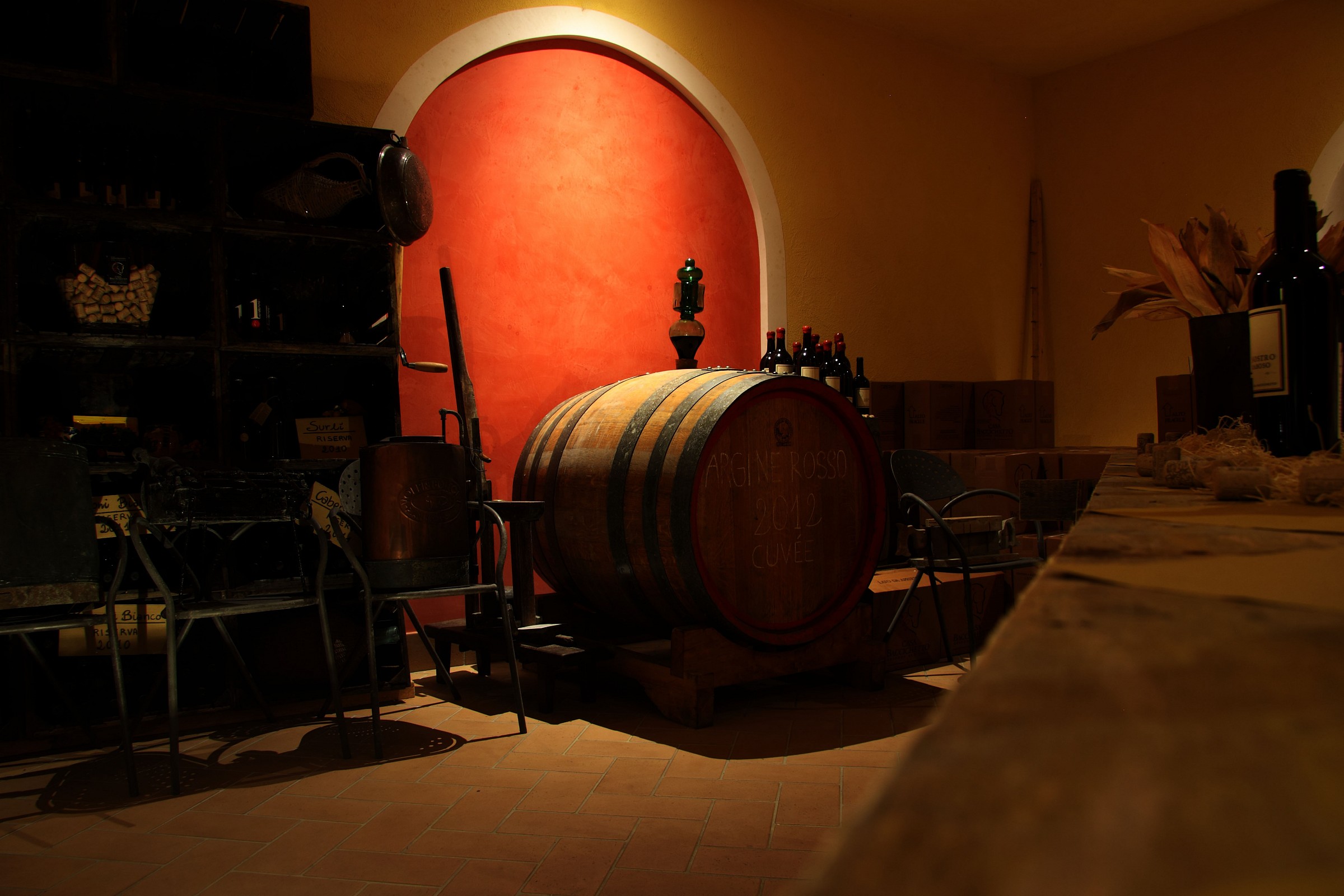 The wine cellar...