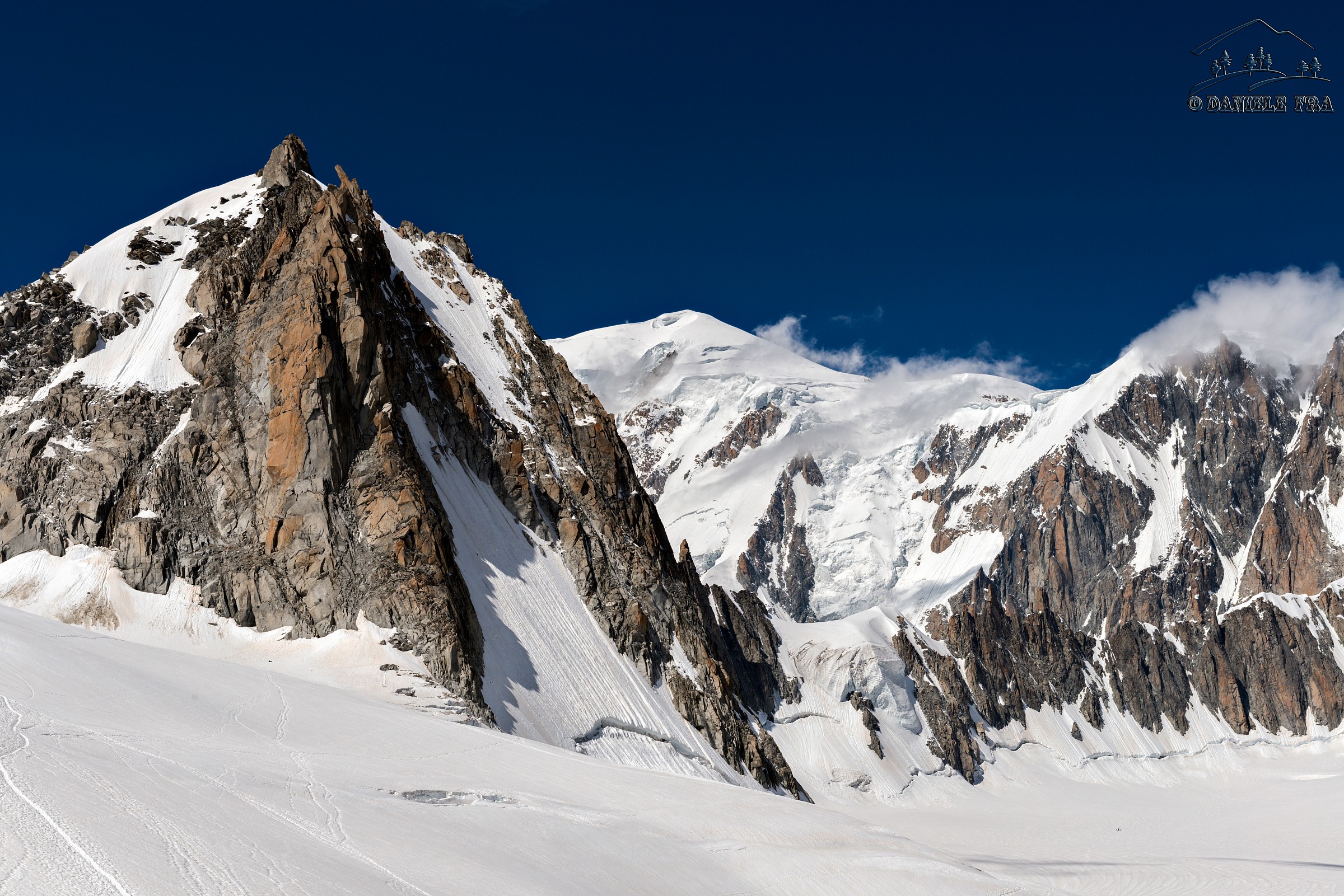 Tour Ronde and summit of Mont Blanc...