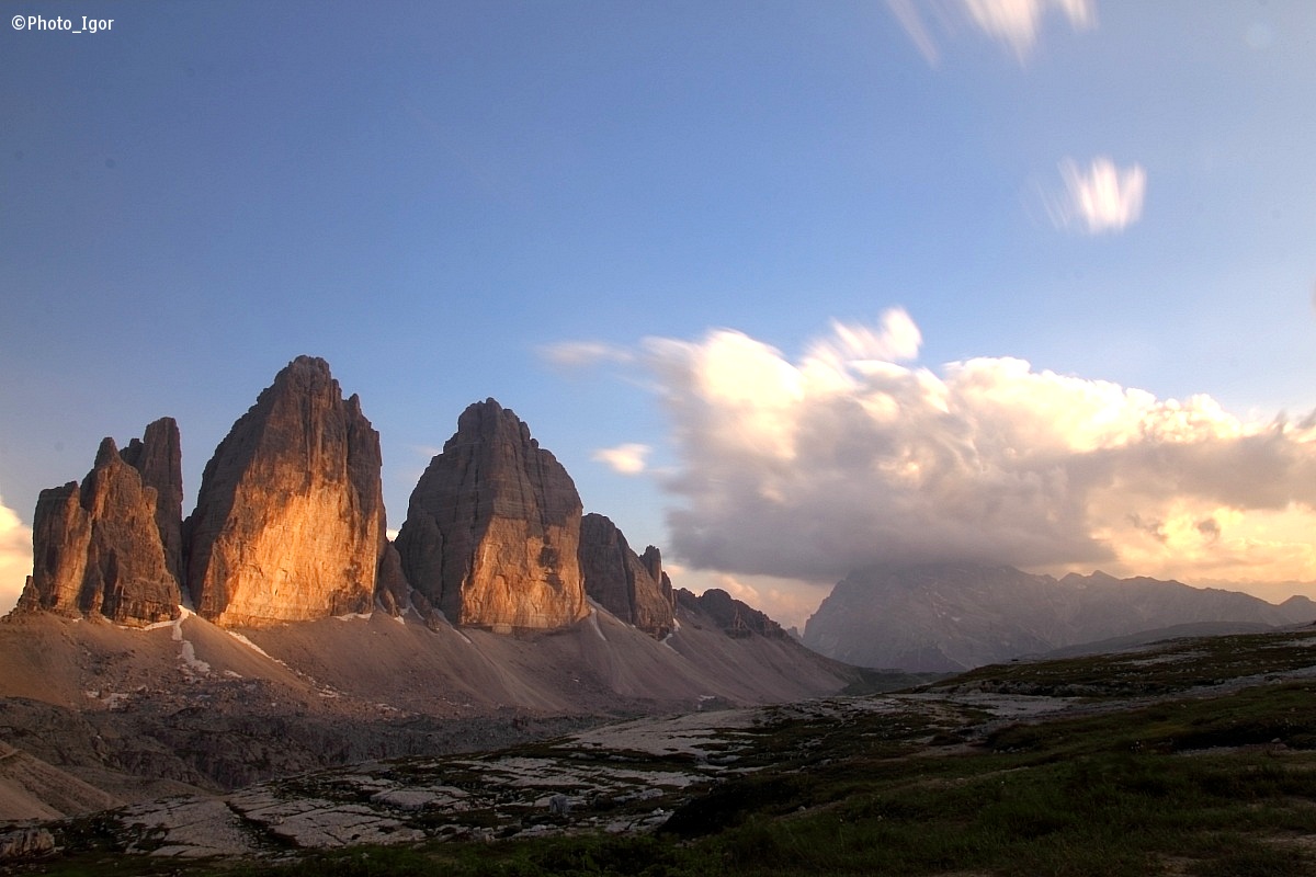 Sunset on 3Cime...