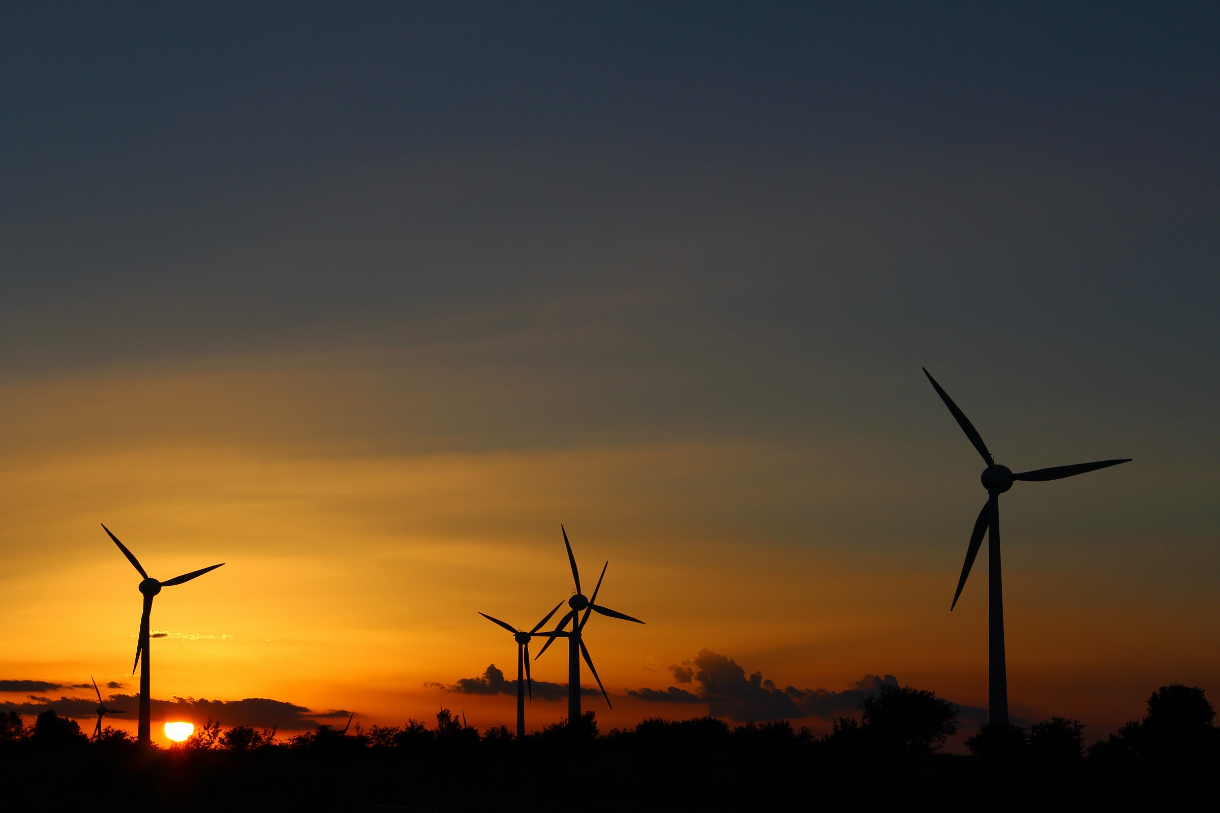 Wind turbines at sunset...
