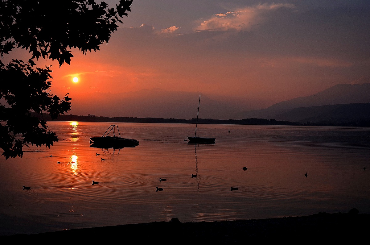 Sunset on Lake Viverone...