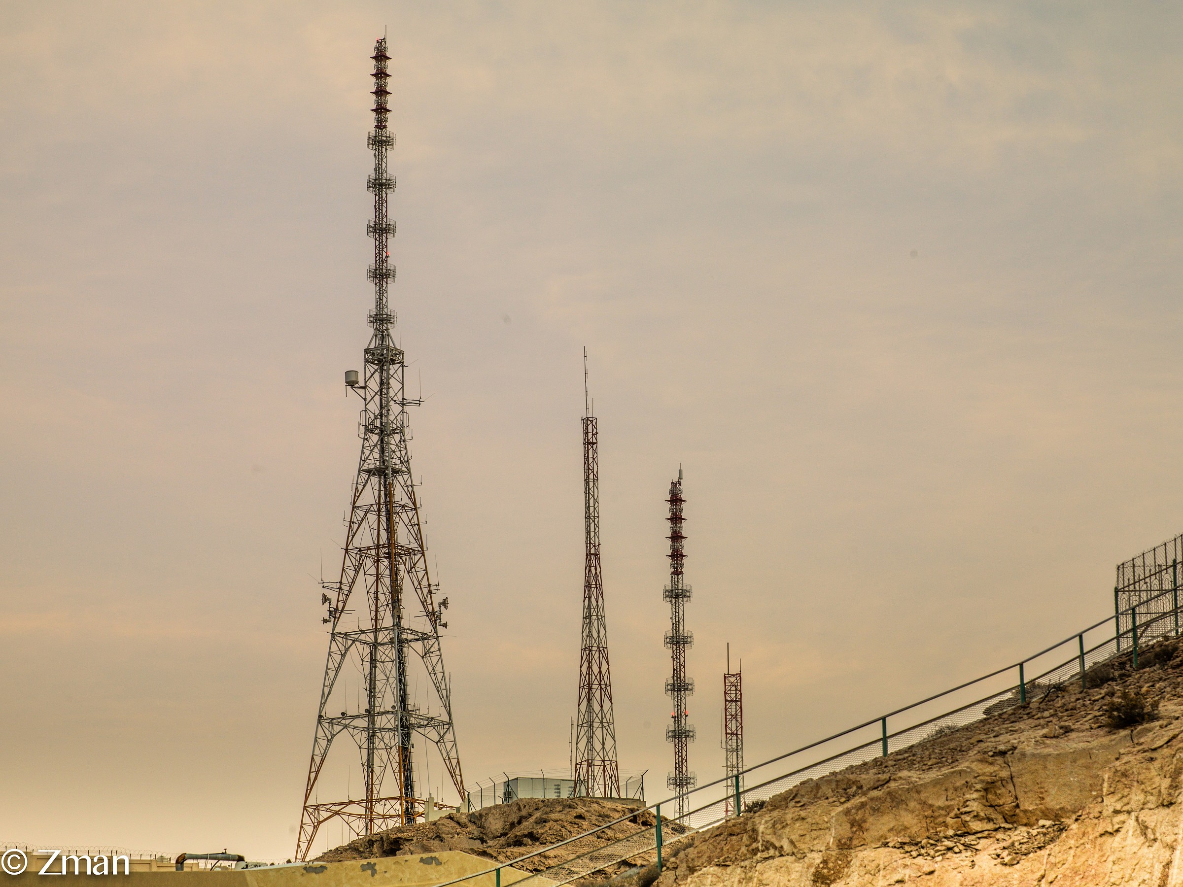 Communication Towers on Top Of The Mountain. Hello...