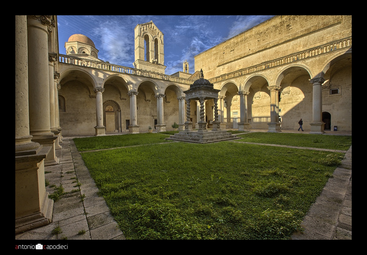 Inside the cloister of the Monastery of the Olivetani HDR...