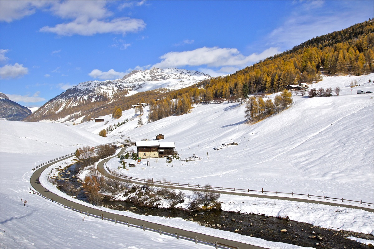 The river Spol (Akua Granda) in Livigno...