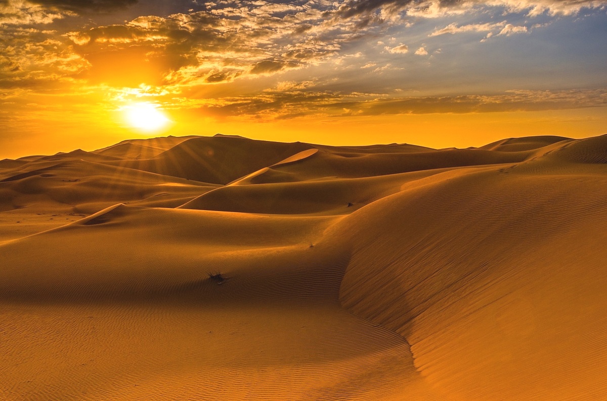 Ultimo luce sul deserto Rub al-Khali...