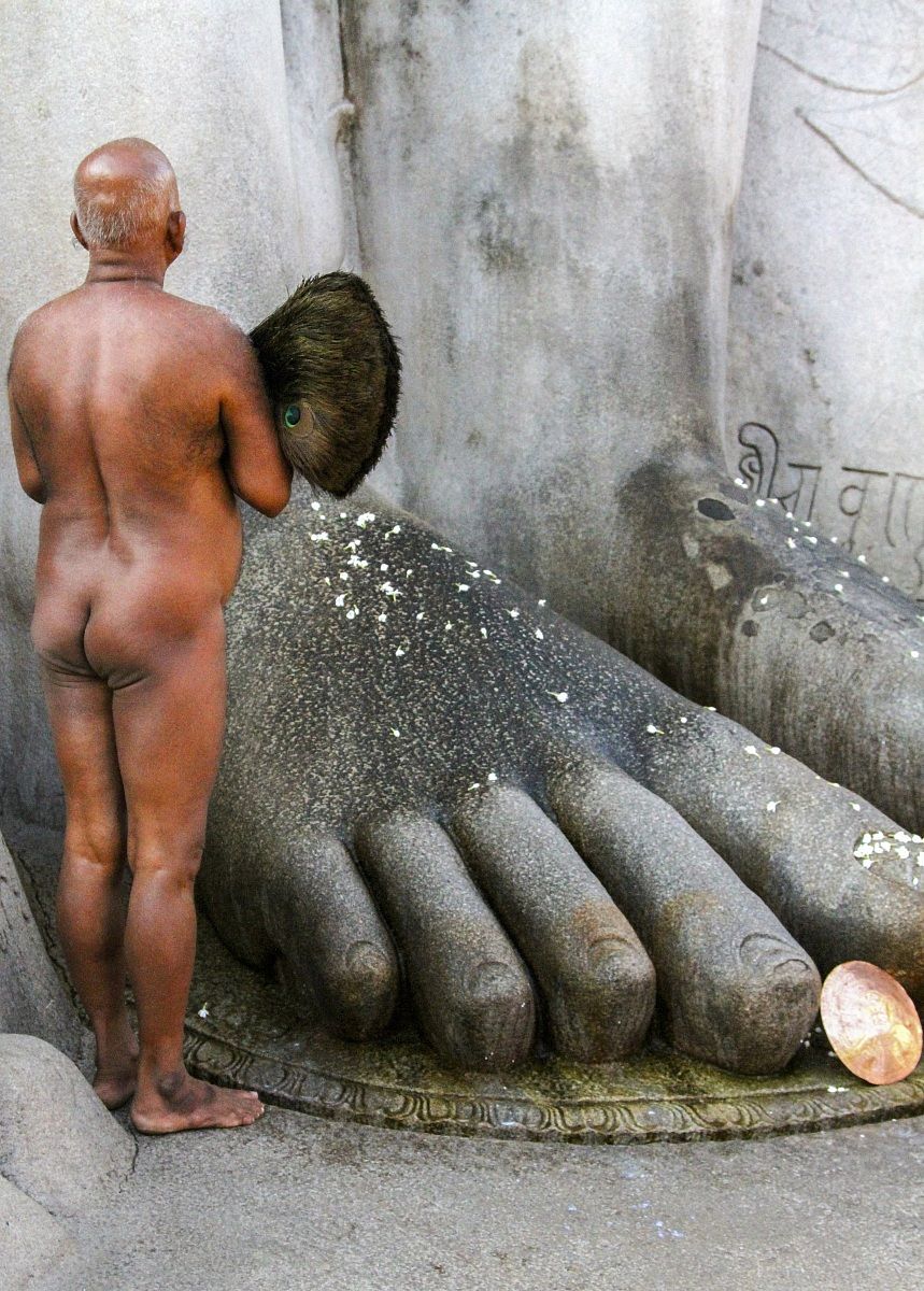 Muni Maharaj Upadhyay at Bahubali Monolith...