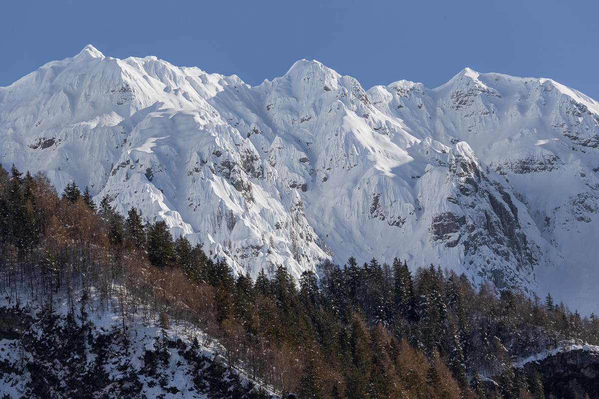 Snowy slopes above Roncobello (the Bergamo Alps-Bergamo)...