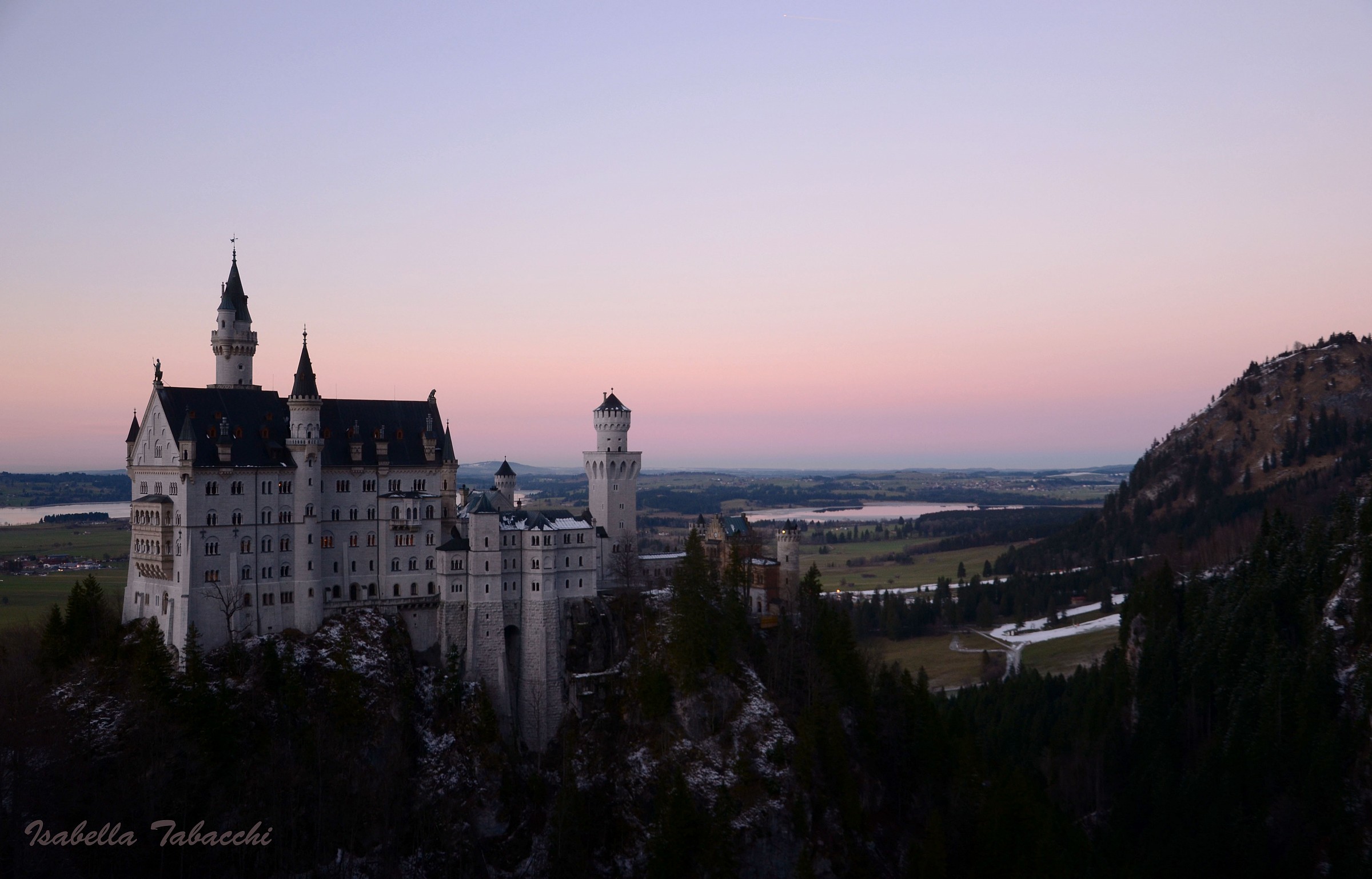 The Neuschwanstein castle after sunset...