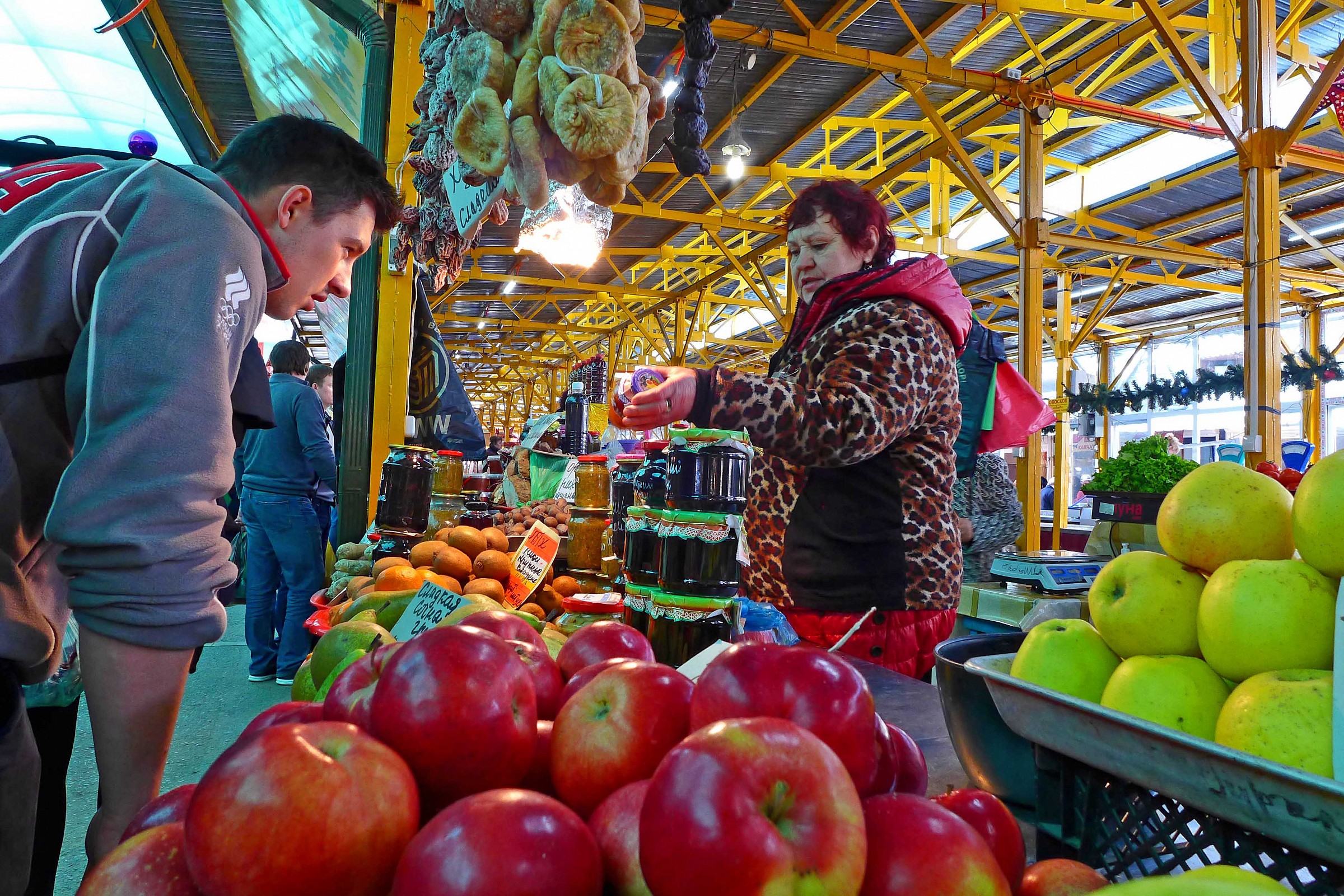 The women of the market covered by Adler-Sochi. (Russia)...
