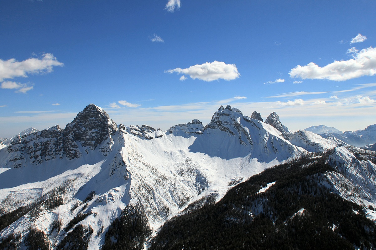 The snow-capped Dolomites...