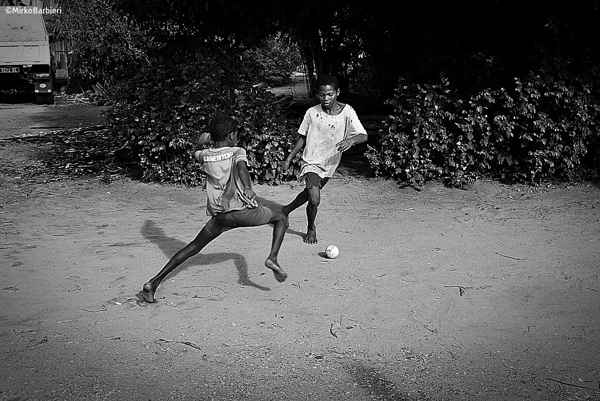 Madagascar, children in football Dzamandzar...