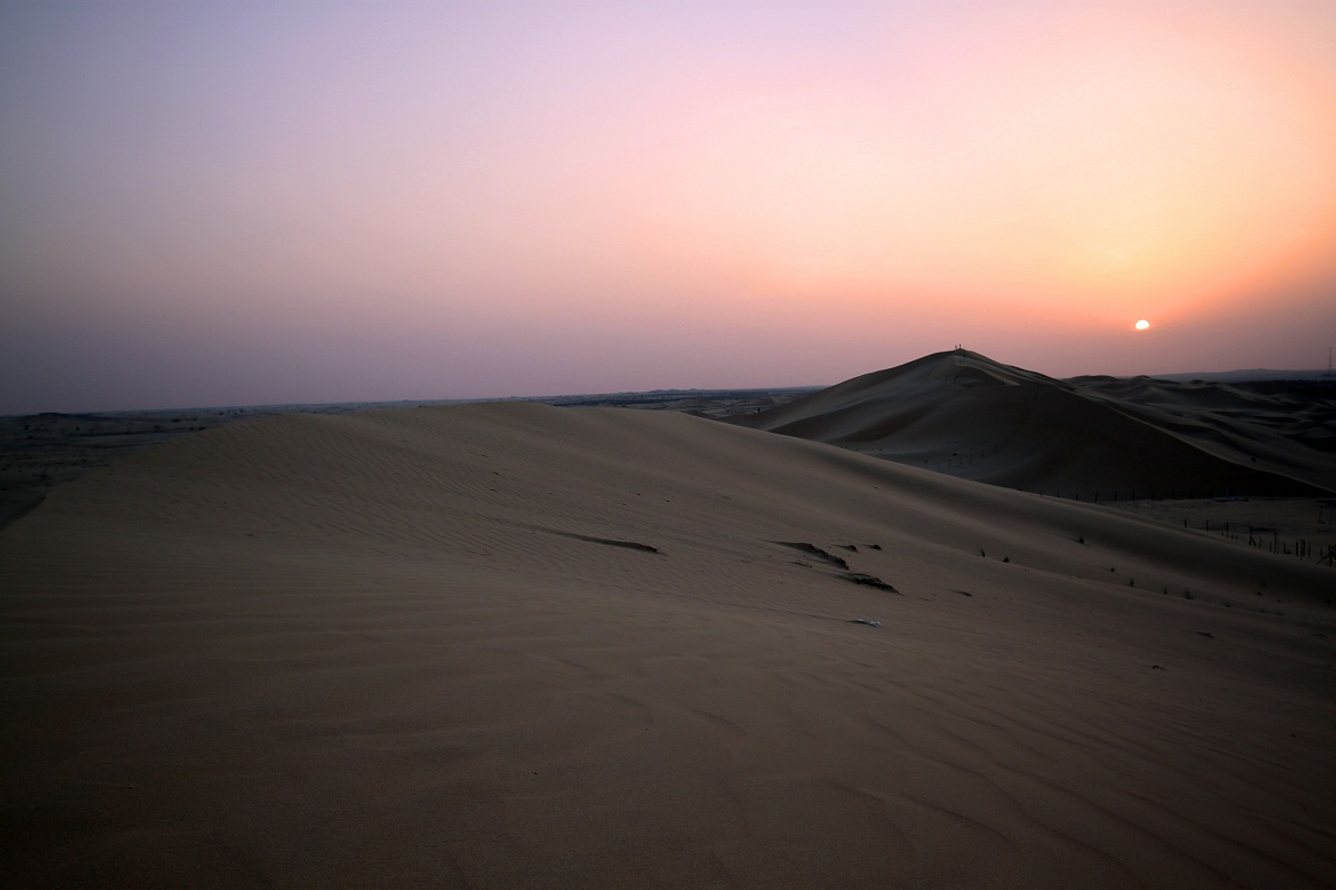 Sunset in the desert of Abu Dhabi...