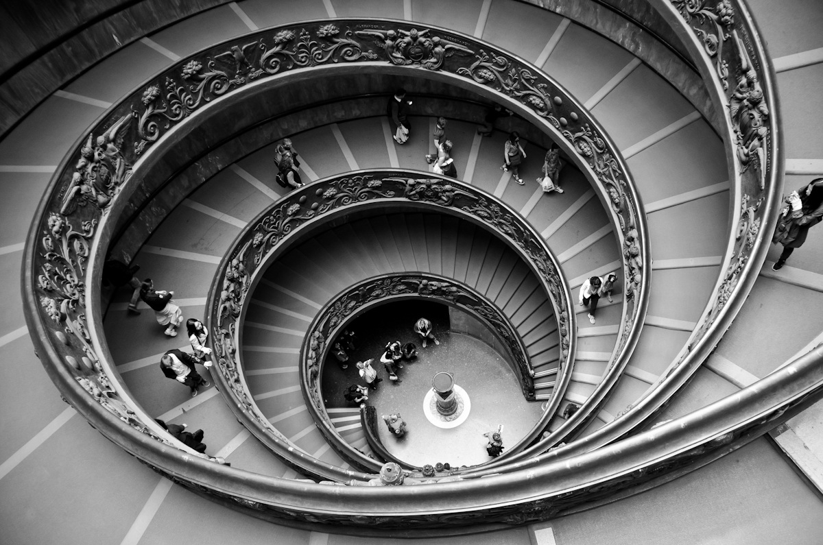 The funnel of the Vatican Museums...